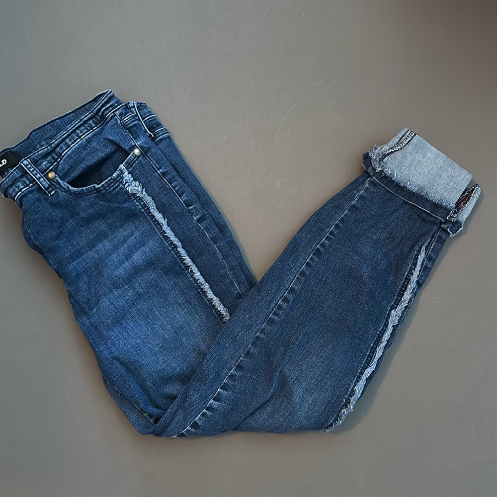 Karl Lagerfeld jeans fringe sides size 14